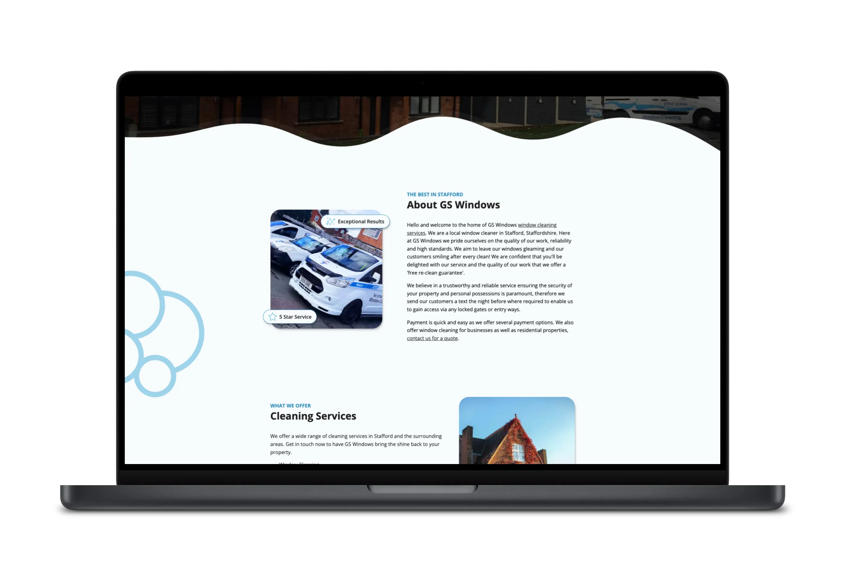 GS Windows Website on Laptop