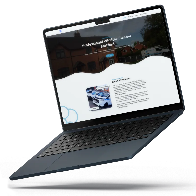 Web Design on laptop screen