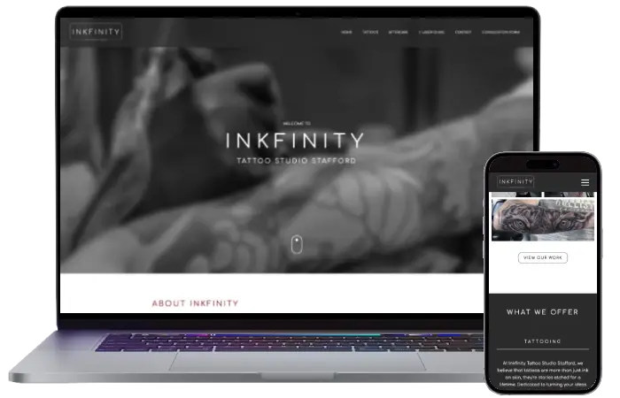 Inkfinity Tattoo Studio Website